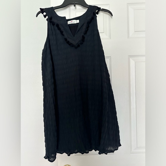 Vineyard Vines Women’s Textured Tassel Dress in Black - Picture 2 of 6